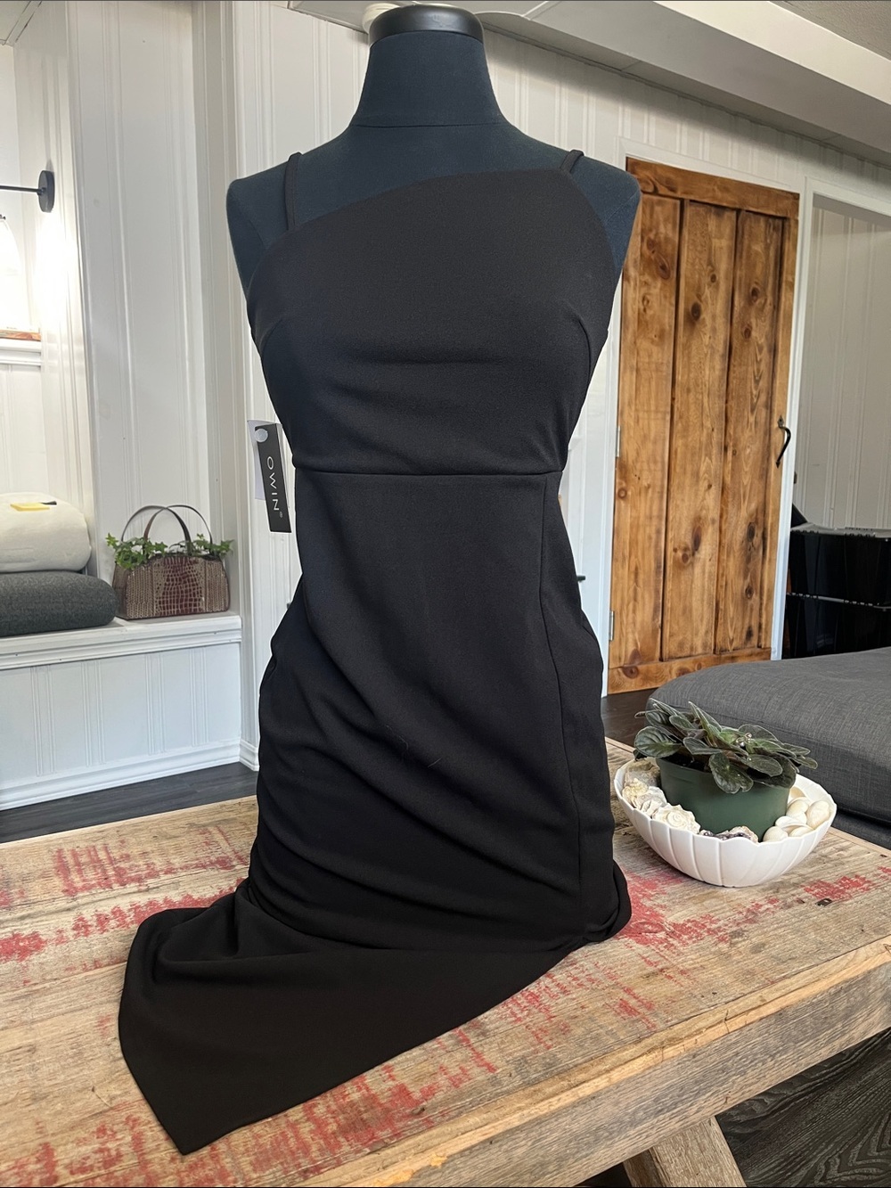 Black Midi Dress - S